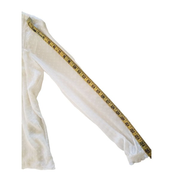 Zara Cream Swiss Dot vintage Bohemian top - Picture 8 of 10